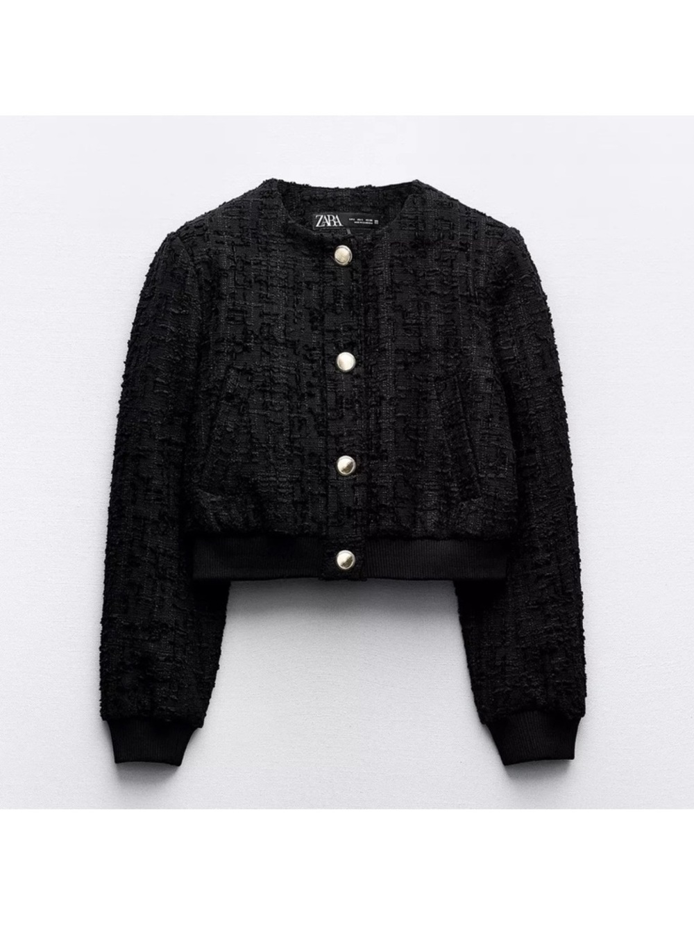 Zara tweed bomber jacket